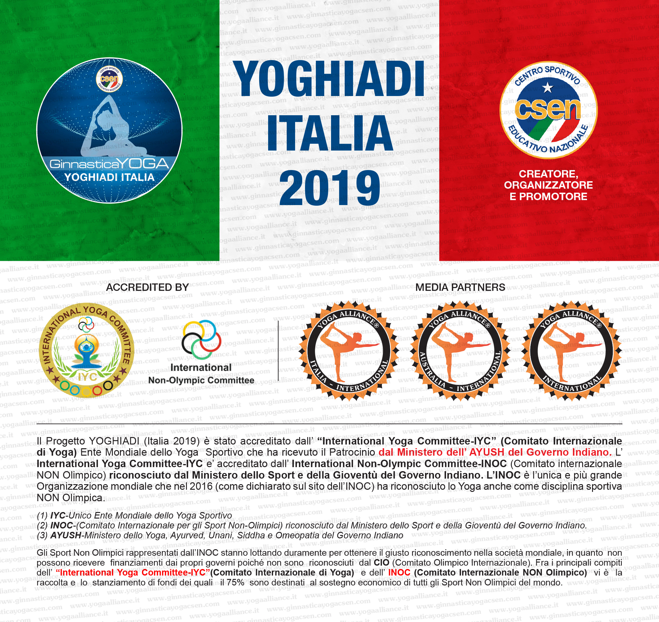 CERTIFICATO DI ACCREDITAMENTO PROGETTO YOGHIADI DA PARTE DELL'IYC